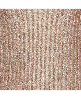 Women's Metallic Lurex Knit V-Neck Top