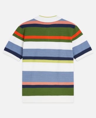 Men's Striped Knitted Polo Shirt