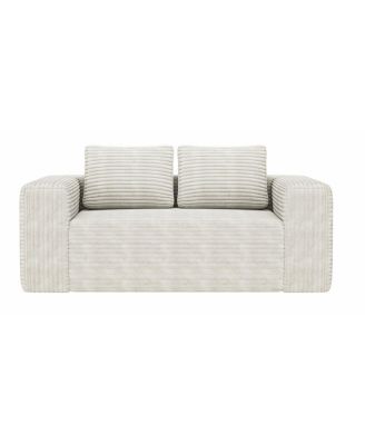 Sofa in a Box Memory Foam 2-Seater Corduroy Couch, Easy Transport