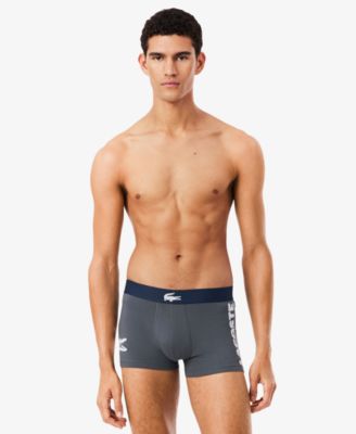 Men's 3-Pack Cotton Stretch Large-Crocodile Logo Trunks