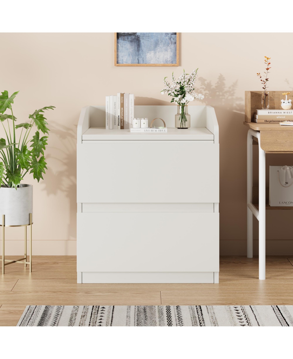 Gaomon Modern Handle-Free 2-Drawer Nightstand with Storage for Bedroom or Office