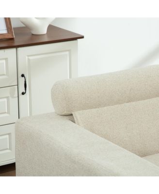 Extra-Large Sofa Bed, Chenille Linen Fabric, Sturdy Metal Legs