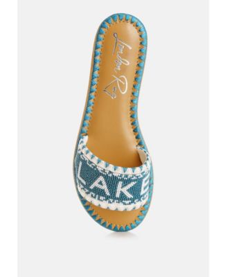 Womens Beaded Lake Como Flat Slip Ons