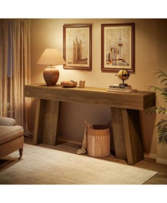70.9-Inch Long Console Table, Farmhouse Narrow Entryway Table Behind the Couch