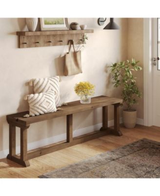 59" Farmhouse Entryway Bench, Bed Seat