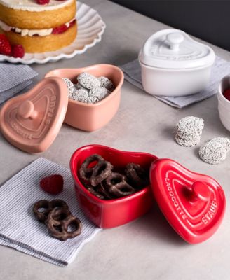 Stoneware 3-Pc. Mini Heart Cocotte Set