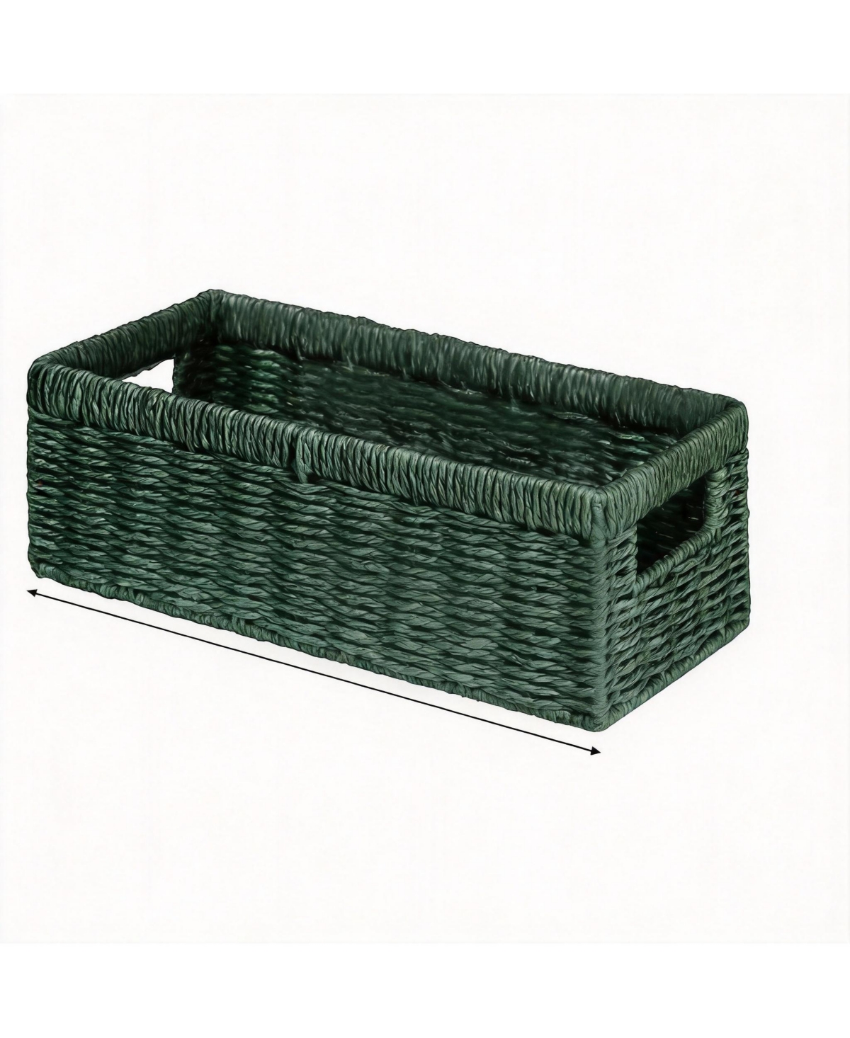 Yigii Handwoven Black Paper Rope Storage Baskets with Handles - 2 Pack