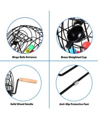 Bingo Game Set with Jumbo Bingo Cage and 1.5" Ping Pong Size Bingo Balls, Plastic Master Board