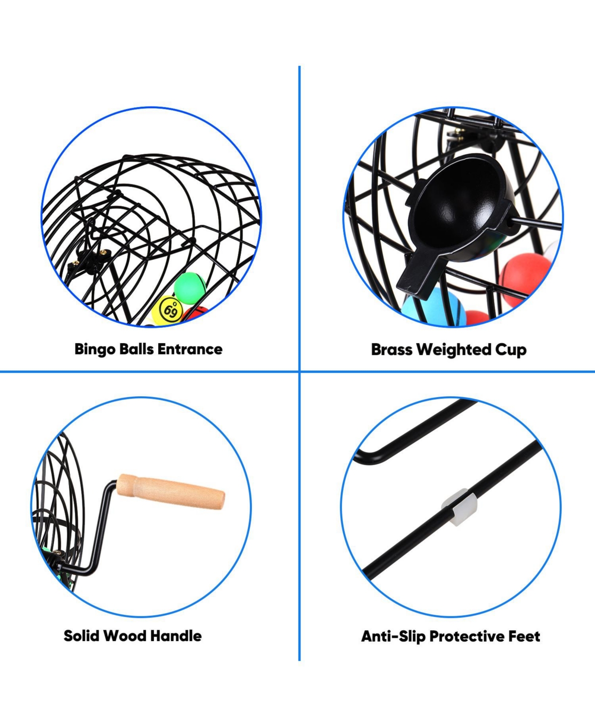 Gse Games & Sports Expert Bingo Game Set with Jumbo Cage and 1.5" Ping Pong Balls, Plastic Master Board