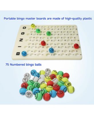 Bingo Game Set with Jumbo Bingo Cage and 1.5" Ping Pong Size Bingo Balls, Plastic Master Board