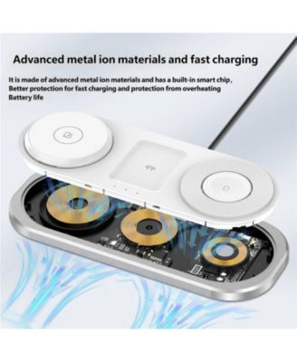 Foldable Wireless Charger with Charging Port - Magnetic 3-in-1 Charging Station, Watch and Earphone for Desktop