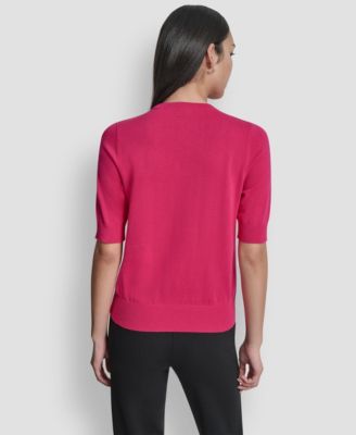 Women's Short-Sleeve Graffiti Hearts Sweater Top