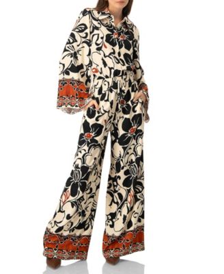 Women's Floral Wide Leg Trousers