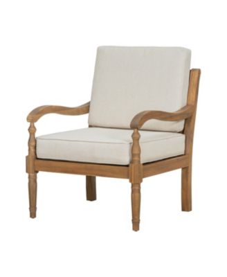 Outdoor Patio Seating Chair with Cushions, Wooden Club Chairs