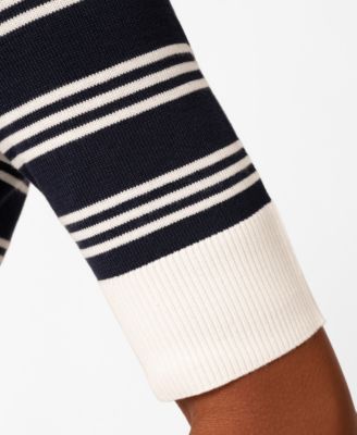 Women's Contrast Stripe Boat Neck Sweater