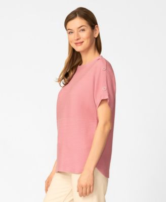 Women's Vertical Rib Sweater Knit T-Shirt