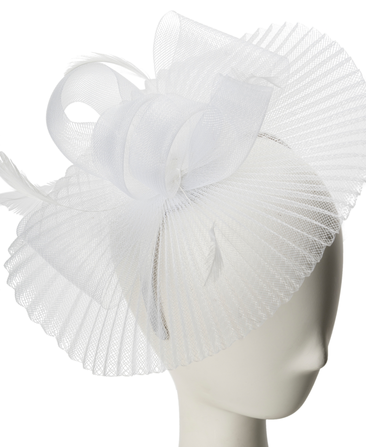 August Hats Pleated Crinoline Bow-Detail Fascinator Hat