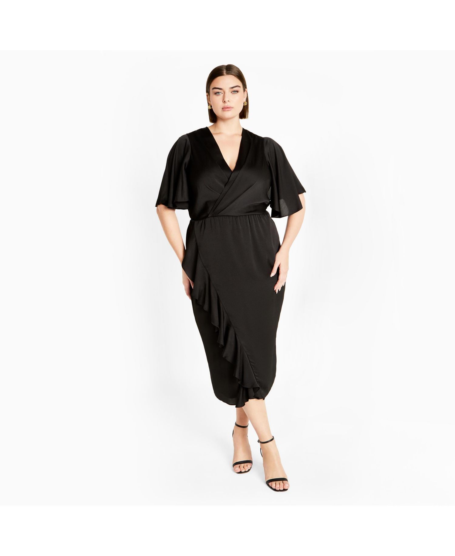 Women's Plus Size Soft Ruffle Dress