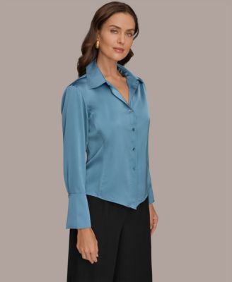 Women's Collared Long-Sleeve Blouse