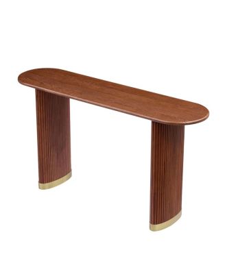 Narrow Console Table with Stainless Steel Legs, Modern Design