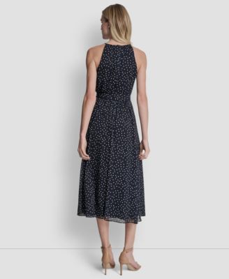 Women's Halter Fit And Flare Sleeveless Maxi Dress