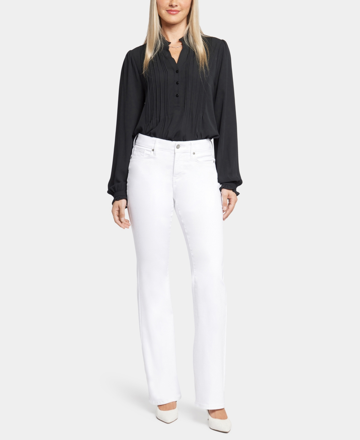 Nydj Women's High Rise Blake Slim Flared Jeans In White