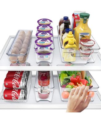 8-Piece Clear Open Bin Containers Set - Organize Fridge & Pantry Essentials