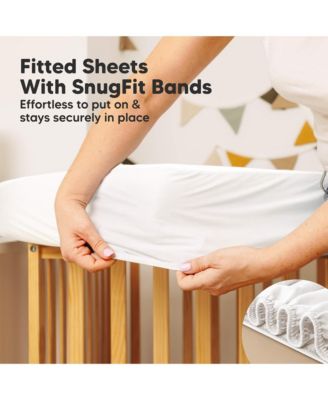 2-Pack Protect+ Waterproof Crib Mattress Protector Covers, Quin Quilted Cotton Baby Mattress Topper, Toddler Crib Sheets