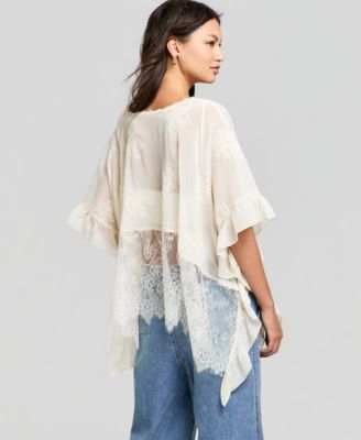 Women's Embroidered Woven Poncho