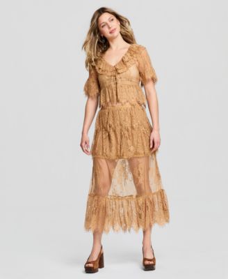 Women's Lace Tiered Maxi Skirt