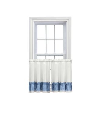 Madelyn Ruflled Victorian 1.5" Rod Pocket Window Curtain Tiers 82"x36" Slate