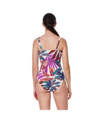 Women's Plantopia D-Cup Supportive Tankini Swim Top