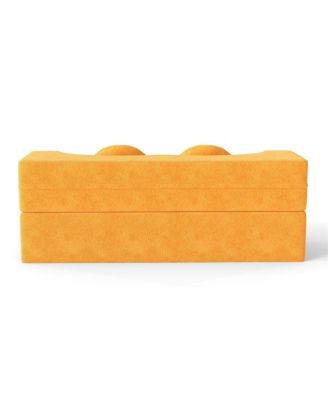 Folding Sofa Bed with Pillow, Twin Sleeper Sofa, Yellow