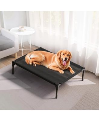 Extra Large Mesh Cooling Pet Bed, Black Breathable Dog Cat Cushion for Hot Weather