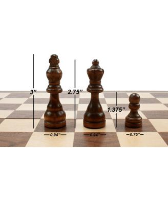 15" Wooden Chess Game Set, Folding Chess Board Set with 32 Chessmen & Storage Box