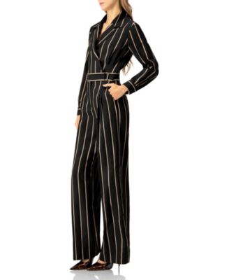 Women's Striped Jumpsuit with Side Pockets