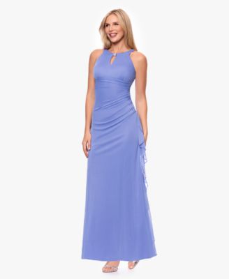 Betsy & Adam Petite Ruched Embellished Gown