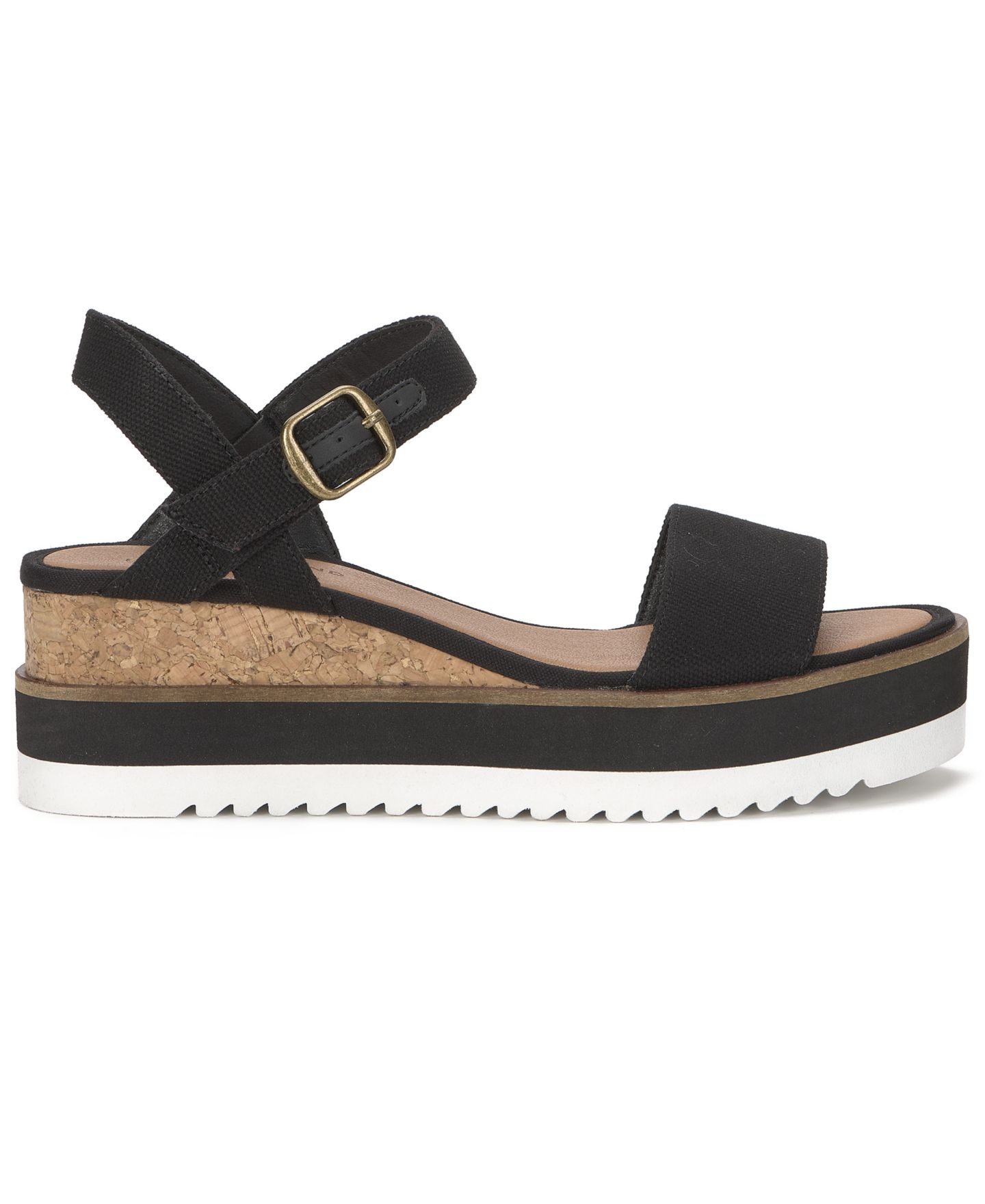 Женские сандалии Lucky Brand Temay Platform Wedge, цвет: Чёрный льняной — фото 2