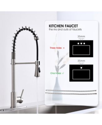 Kitchen Faucet, with Pull Down, Sprayer Single Hole Stainless Steel Sink Faucet, for Farmhouses, RV, Laundry Room, Outdoor, and Campers