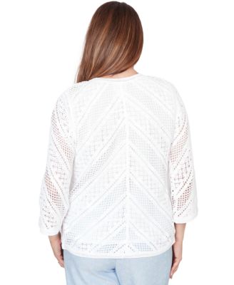 Petite Crochet Crewneck Top