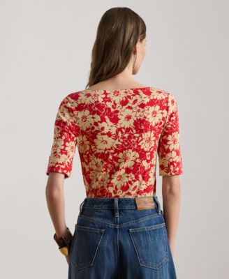 Petite Judy Floral Boat Neck T-Shirt