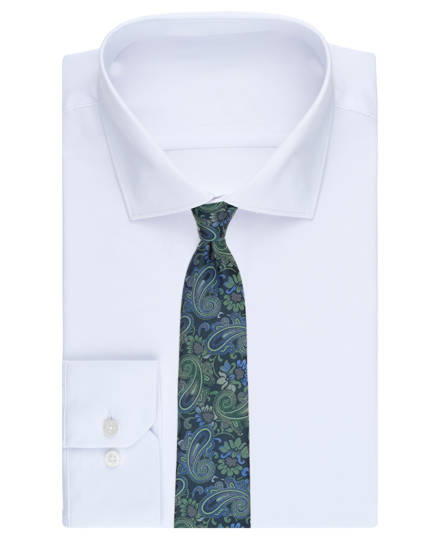 Мужской галстук Perry Ellis Moreno Paisley Tie, цвет: Зелёный — фото 3
