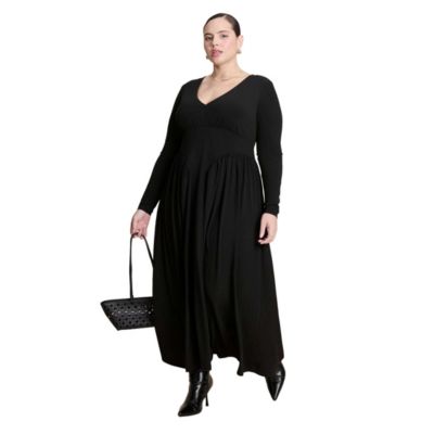 Women's Plunge Neck Knit Dress