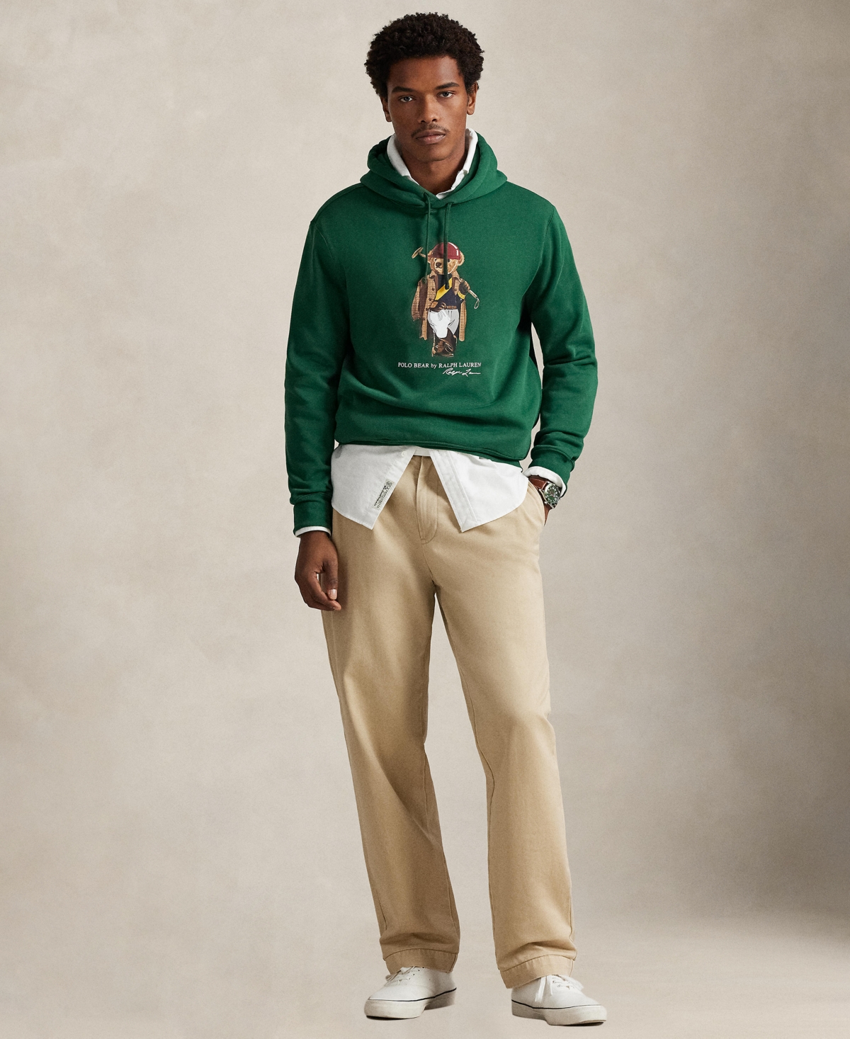 Polo Ralph Lauren Men's Bear Print Fleece Hoodie