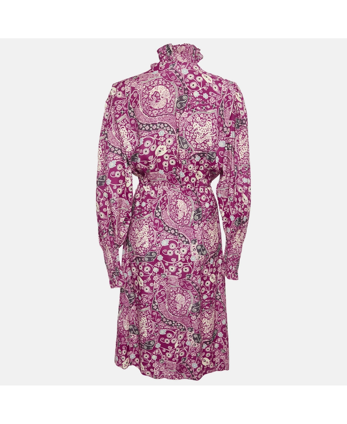 Pre-Owned Isabel Marant Women's Etoile Pink Printed Crepe Cescott Midi Dress