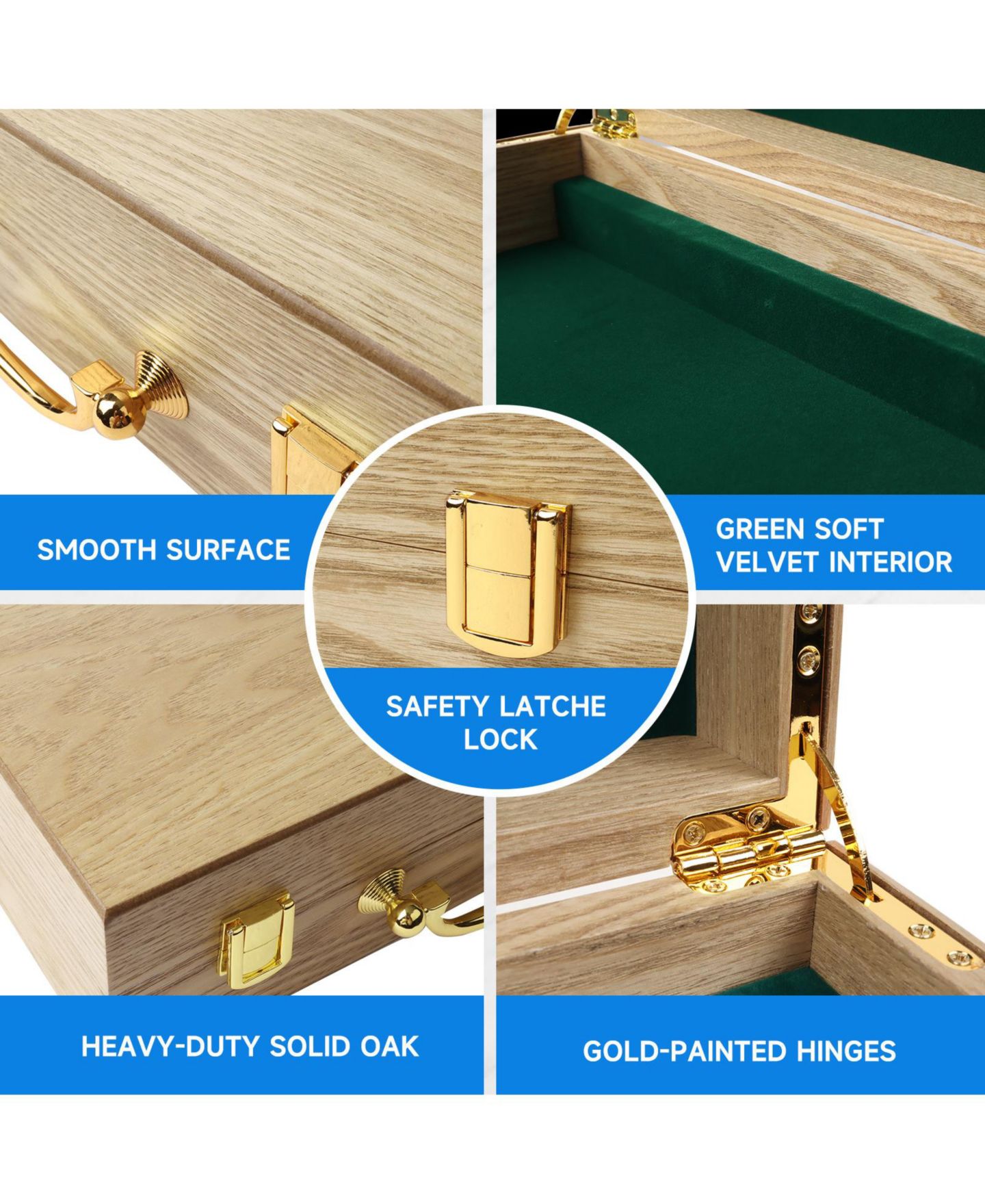 Детские игрушки GSE Games & Sports Expert Casino Deluxe 300-Piece Wooden Poker Chip Case with Wooden Chip Trays, от 14 лет, цвет: Дубовый — фото 3