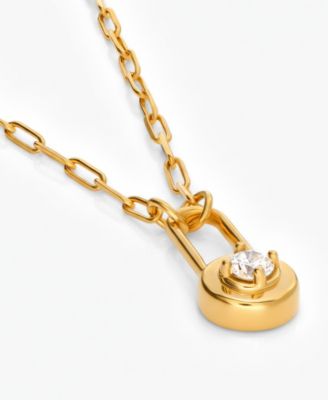 Lock & Luna Charm with Round Cut Moissanite