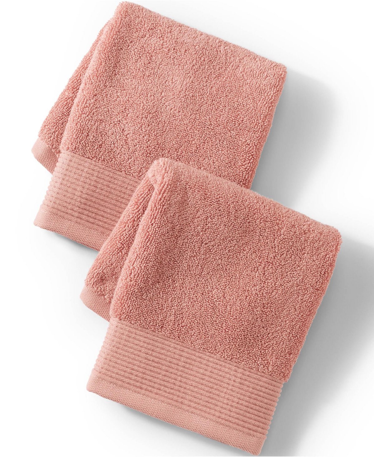 Lands' End Turkish Luxe 2-Piece Washcloth Set - Cameo rose