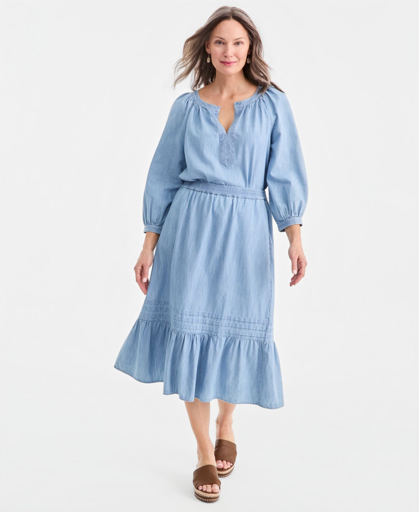Женская юбка Style & Co Petite Mid-Rise Pull-On, цвет: Варёный — фото 2