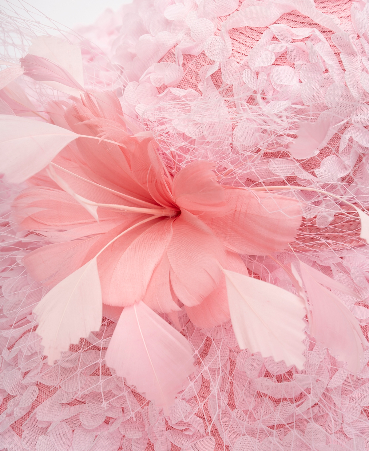 August Hats Rosette Overlay Wide Brim Hat